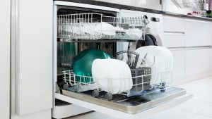 A dishwasher that belongs to an owner who wants to know the answer to the question, "Why is my dishwasher leaking?"